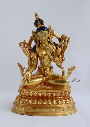 9.75" White Tara / Dolkar Statue