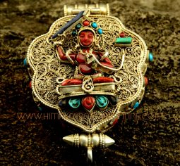 Manjushri & Green Tara Silver Ghau Pendant