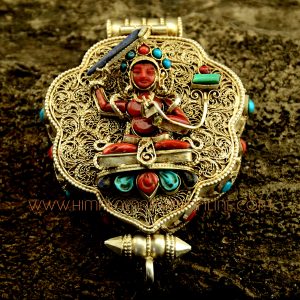 Manjushri & Green Tara Silver Ghau Pendant