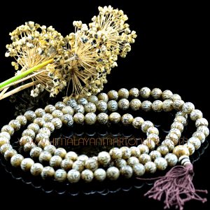 Om Mani Padme Hum Carved Conch Shell Mala