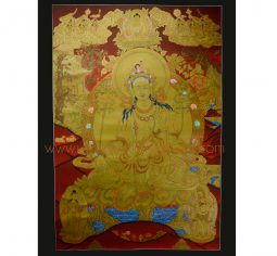 29″x20.75″ Green Tara Thangka Painting