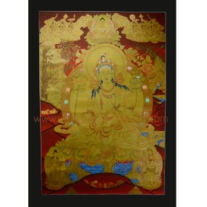 29"x20.75" Green Tara Thangka Painting