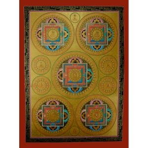 32.75"x24.25"   Manjushiri Mandala Thankga Painting