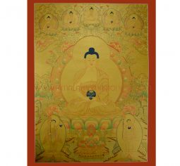 33.5″x24″ Gold Amitabha Buddha Thangka Painting