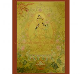 33.50″x 24″ Gold Maitreya Buddha Thangka Painting
