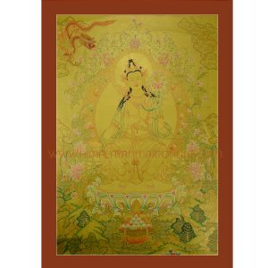 33.50"x 24"  Gold Maitreya Buddha Thangka Painting