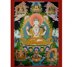 33.75″x24.5″Chenrezig Thangka Painting