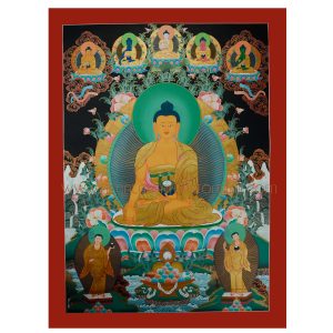 34.25"x24.75"  Shakyamuni Buddha Thangka Painting
