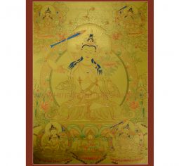 34.5″ x 25″ Manjushiri Thangka Painting