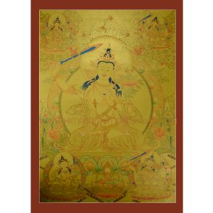 34.5" x 25" Manjushiri Thangka Painting