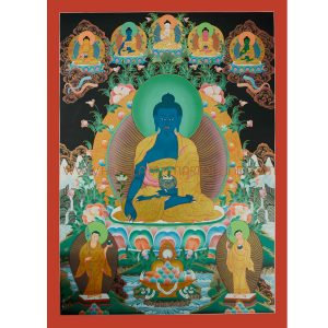 34"x 24.75" Medicine Buddha Thangka