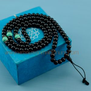 8 mm Black Glass 108 Prayer Beads Mala