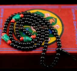 8 mm Black Glass 108 Prayer Beads Mala