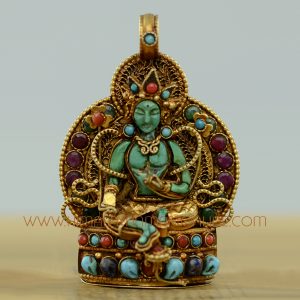 Green Tara Silver Ghau Pendant