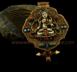 White Tara & Chenrezig Ghau Pendant