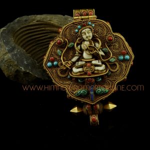White Tara & Chenrezig Ghau Pendant