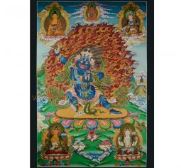 33.25″x 23″ Vajrapani Thangka Scroll Painting