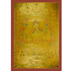 Gold Green Tara Thangka