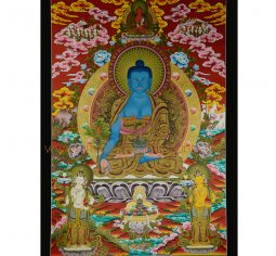 42.5″ x 30″ Medicine Buddha Thanka Painting