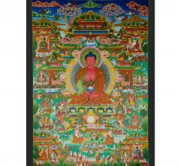 42.5″x 30.5″ Pure Land Amitabha Buddha Thangka Painting
