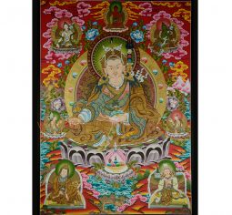 42.5″ x 30.75″ Guru Rinpoche Thangka Painting