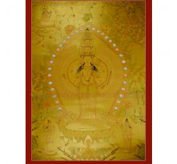 42.5”x 31” Gold Avalokiteshvara Thangka