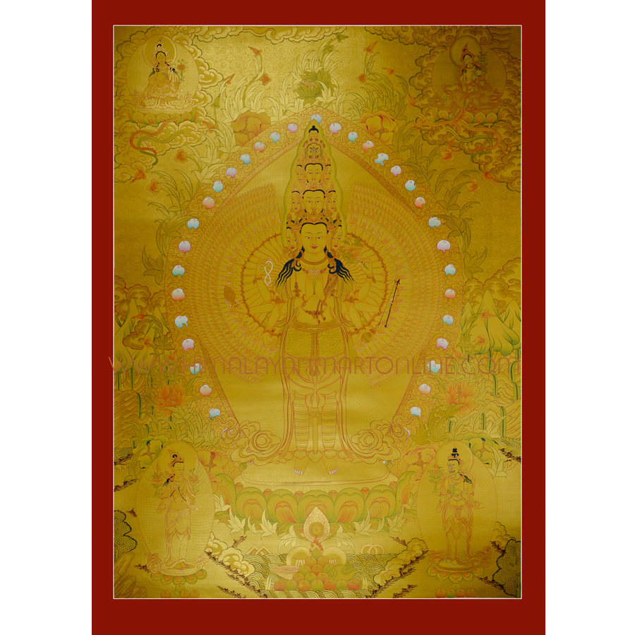 Gold Avalokiteshvara Thangka