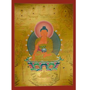 Gold Shakyamuni Buddha Thangka