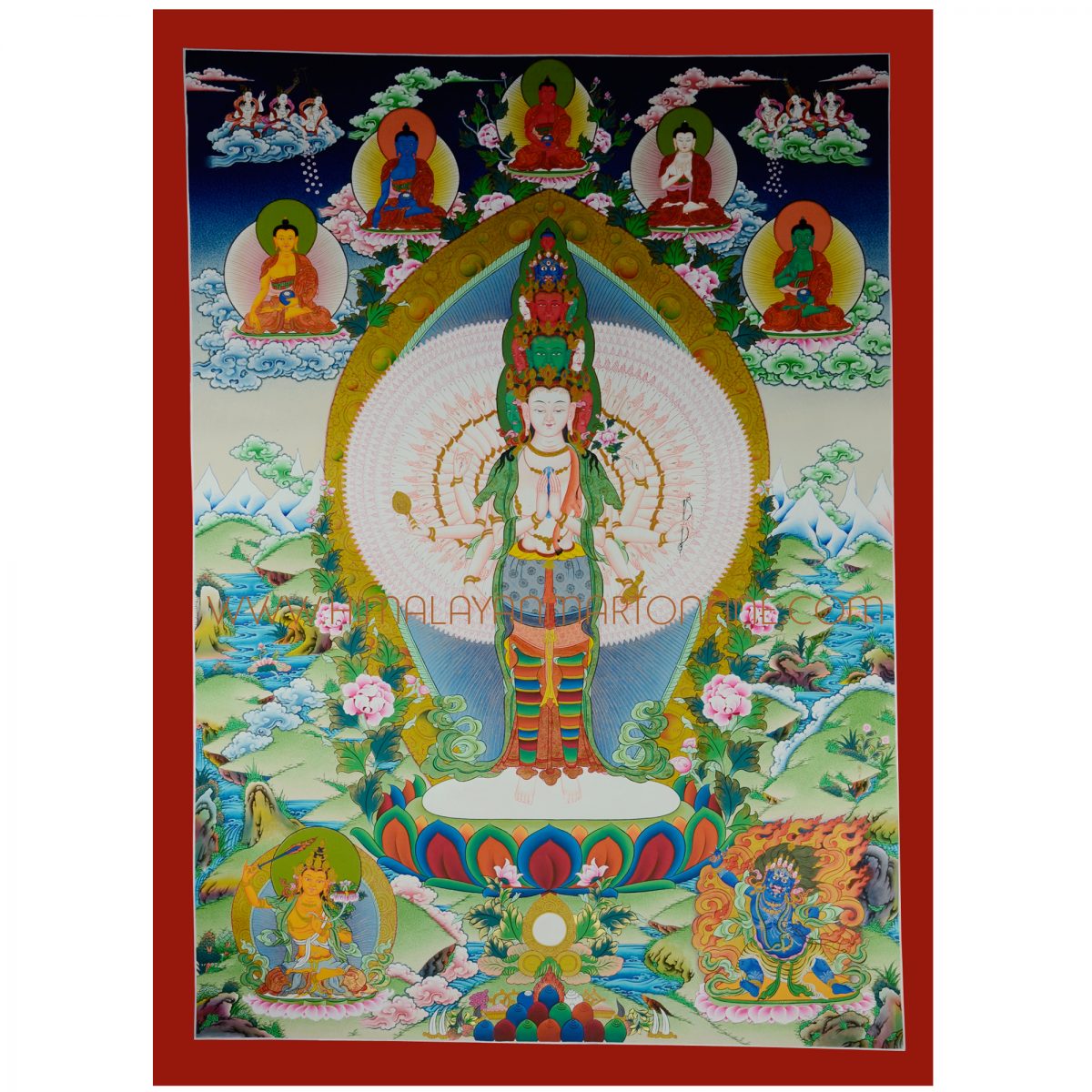 Avalokiteshvara Religious Thangka Painting