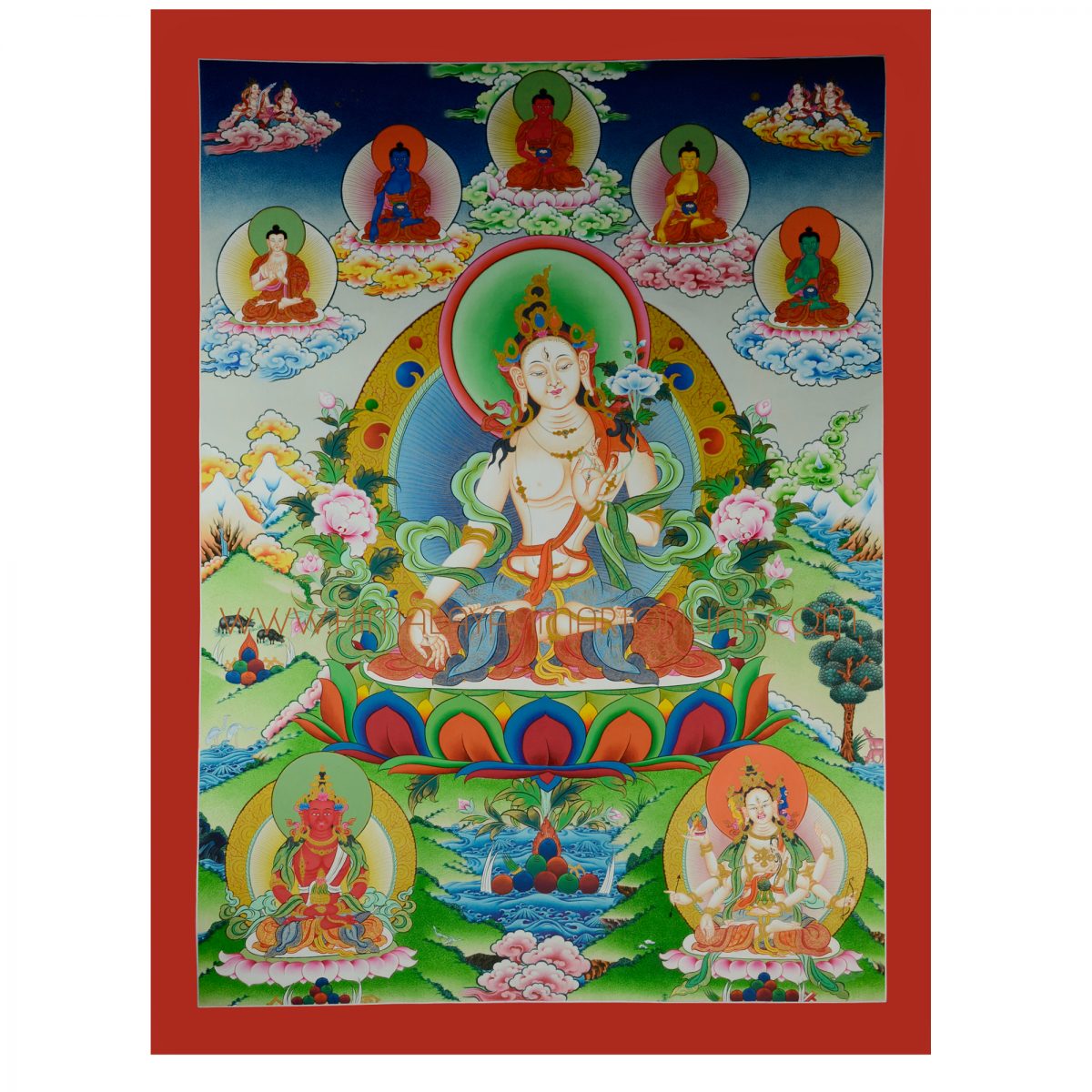White Tara Thangka Scroll Painting