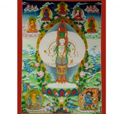 39″x 28″ Avalokiteshvara Scroll Thangka Painting