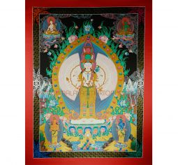 49″ x 31.75″ Avalokiteshvara Ritual Thangka Painting