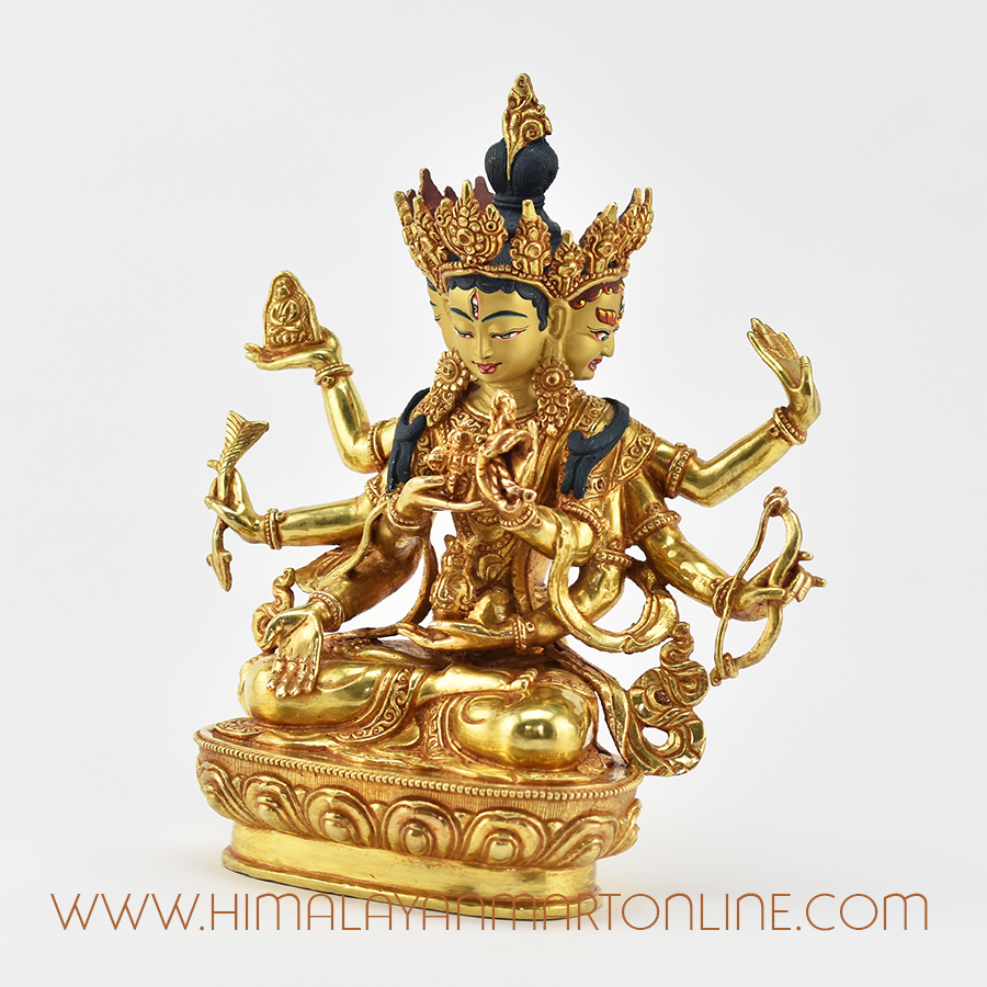 多腕の金属製神像Gold Plated Namgyal Statue 金属製の神像 多腕の金属製神像Gold Plated Namgyal Statue