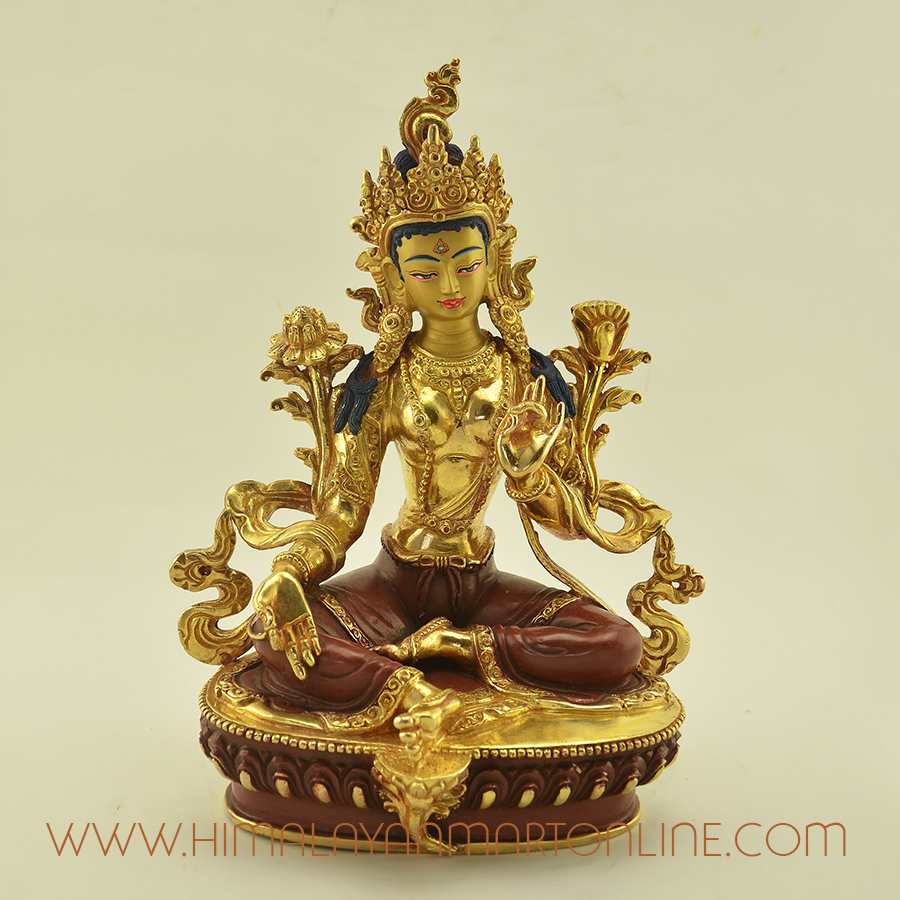 Green Tara Copper Statue