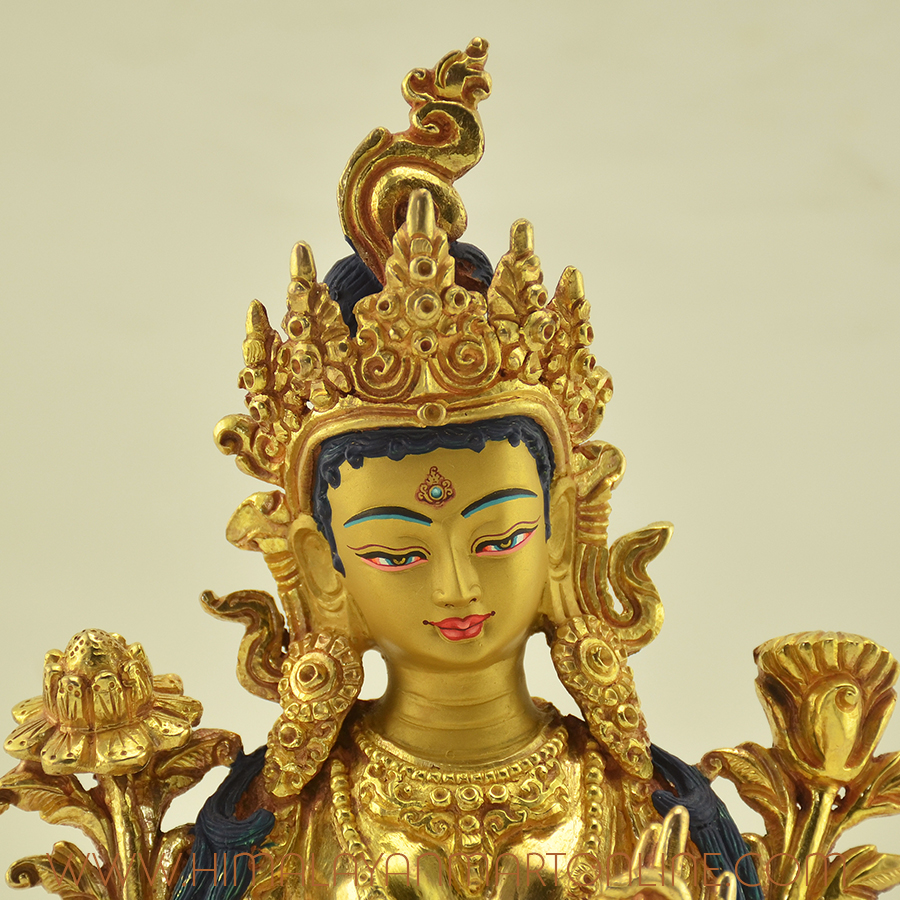 Green Tara Copper Statue