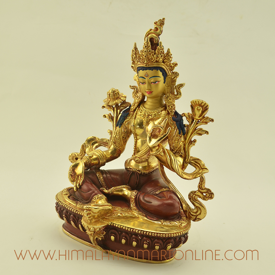 Green Tara Copper Statue