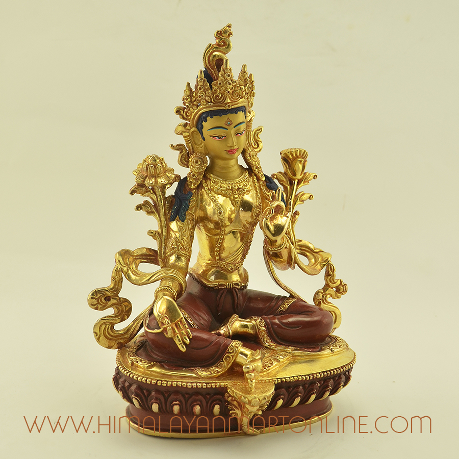 Green Tara Copper Statue