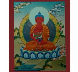 17.25″ x 13.5″ Amitabha Buddha Thangka Painting
