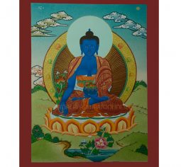 17.5″x13.5″ Medicine Buddha Thangka Painting