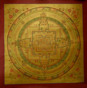 20”x20” Gold Kalachakra Mandala Thankga
