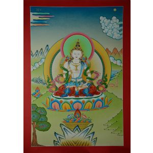 23.5" X 16.25" Vajrasattva Thangka Painting