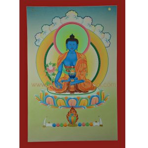23.5" x 16.5" Medicine Buddha Thangka Painting