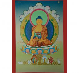 23.25″x 16.5″ Shakyamuni Buddha Thangka Painting