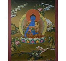 24.25″x18.5″ Medicine Buddha Thangka Painting