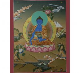 24.5″x18.5″ Medicine Buddha Thangka Painting