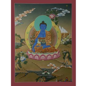24.5"x18.5" Medicine Buddha Thangka Painting