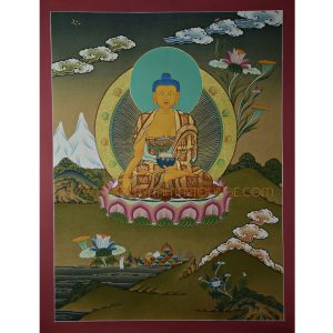 24.5”x18.5”  Shakyamuni Buddha Thangka Painting