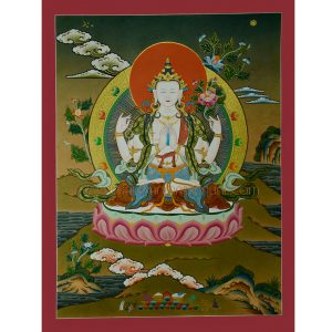 24.5" x 18.5" Chenrezig Thangka Painting