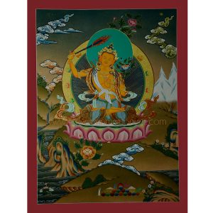 24.5" x 18.5" Manjushri Thangka Painting