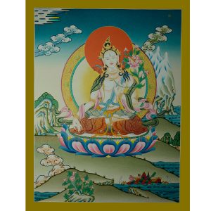 26.75" x 20.5" White Tara Thangka Painting